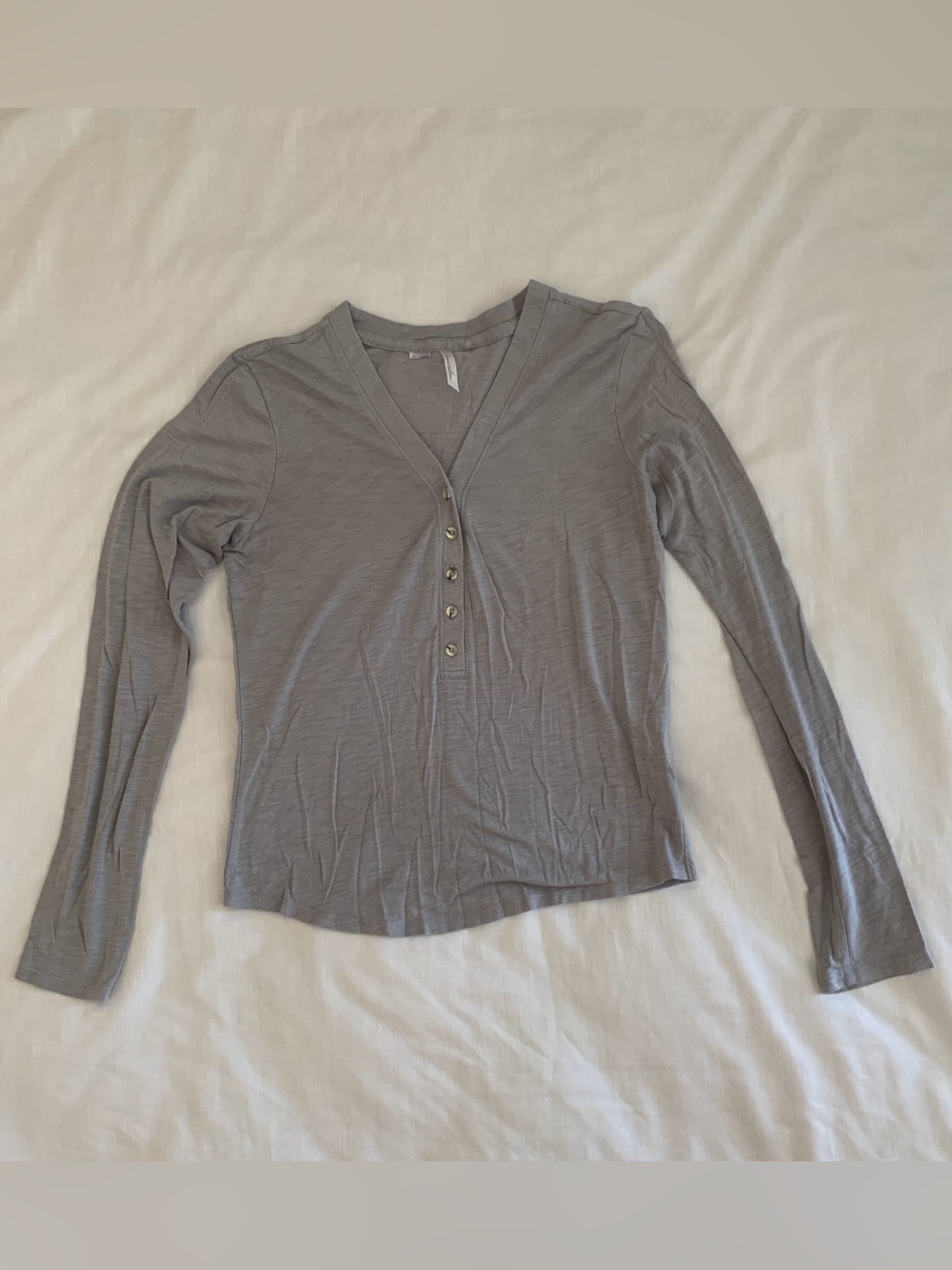 TravisMathew Cloud Jersey Henley Long Sleeve Tee Grey Gray XS EUC 1LA003